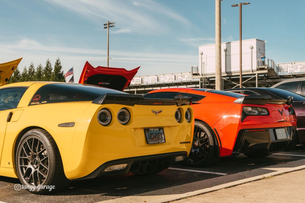 Corvettes lined up at the DV Rides Auto Show
